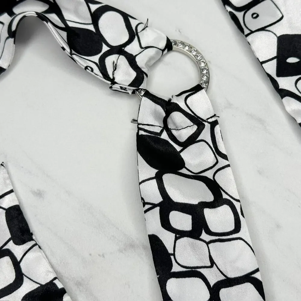 Rhinestone Hoop Scarf Tie Belt Size Small S Medium M Womens